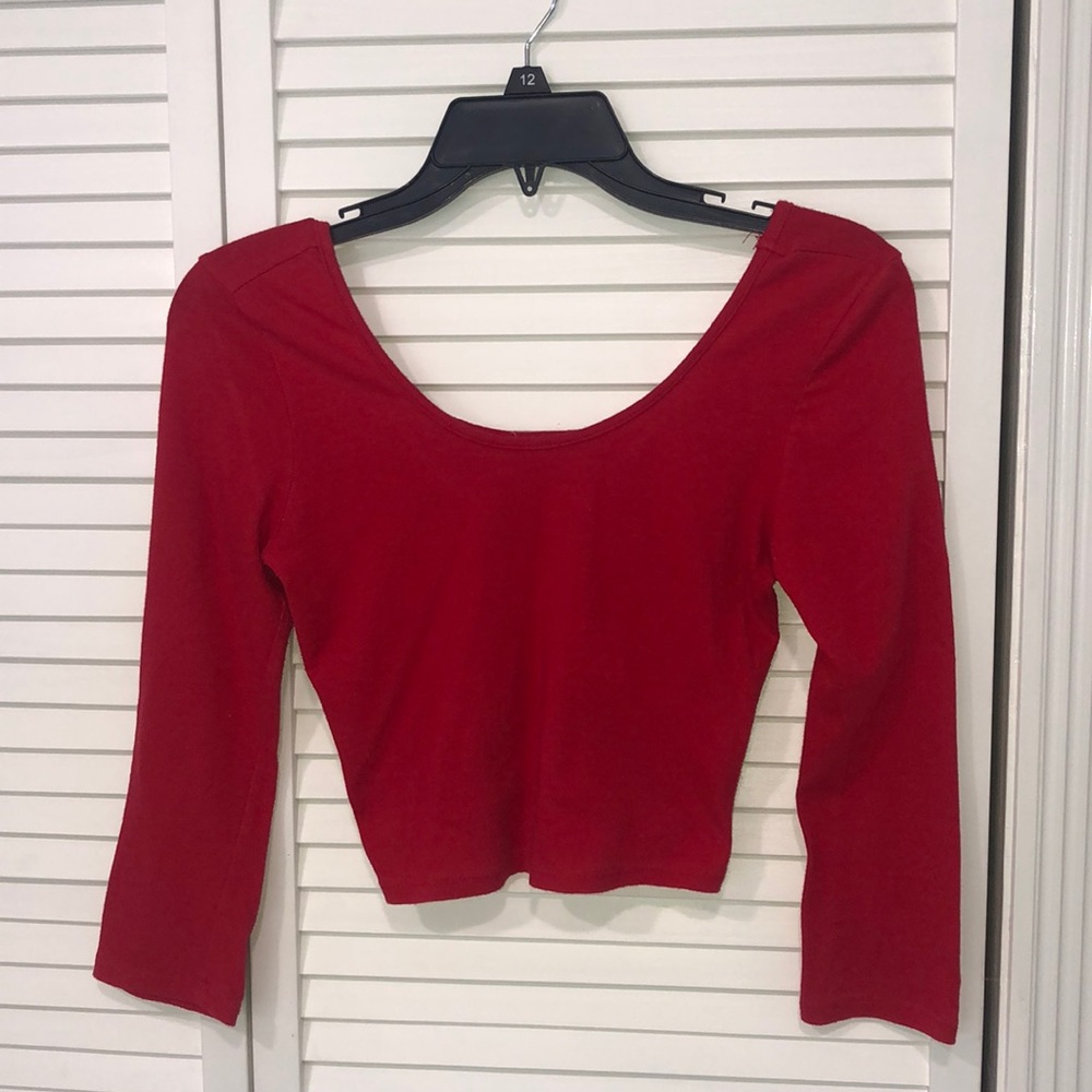Red crop top